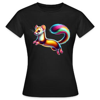 Weasel - Women's T-Shirt - black - Front - AI Model Female 172 dark (172cm)