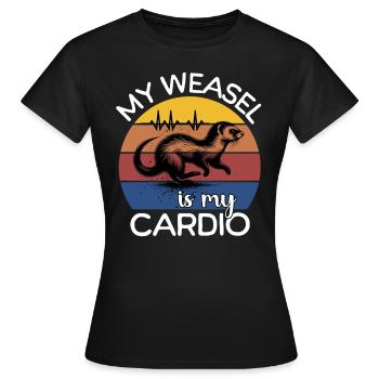 Weasel ECG Weasel Heart Line - Women's T-Shirt - black - Front - AI Model Female 172 dark (172cm)