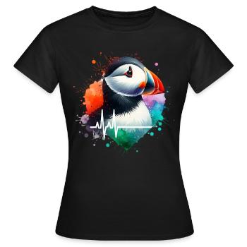 Papageientaucher Cardio - Frauen T-Shirt - Schwarz - Vorne - AI Model Female 172 dark (172cm)