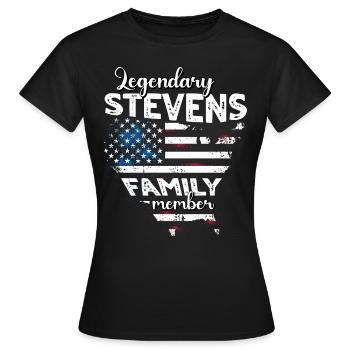 Family Stevens US - Women's T-Shirt - black - Front - AI Model Female 172 dark (172cm)
