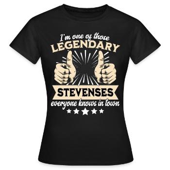 Legendary Stevens Legend - Women's T-Shirt - black - Front - AI Model Female 172 dark (172cm)