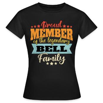 Name Bell - Frauen T-Shirt - Schwarz - Vorne - AI Model Female 172 dark (172cm)