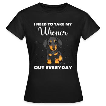 Teckel viennois - T-shirt Femme - noir - Devant - AI Model Female 172 dark (172cm)