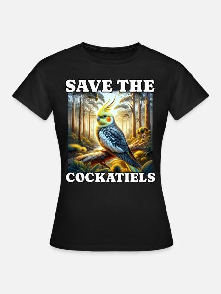 Save Cockatiel - Frauen T-Shirt - Schwarz