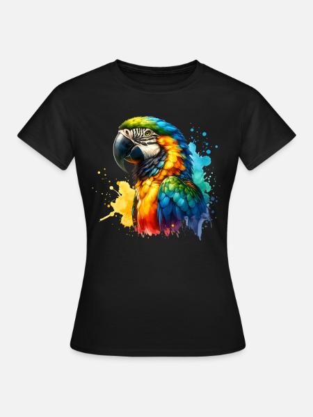 Papageie - Frauen T-Shirt - Schwarz