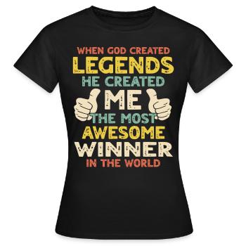 Gewinner - Frauen T-Shirt - Schwarz - Vorne - AI Model Female 172 dark (172cm)