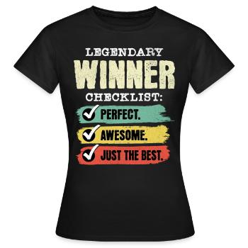 Gewinner Winner - Frauen T-Shirt - Schwarz - Vorne - AI Model Female 172 dark (172cm)