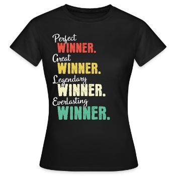 Gewinner - Frauen T-Shirt - Schwarz - Vorne - AI Model Female 172 dark (172cm)