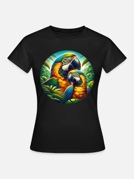 Papageie - Frauen T-Shirt - Schwarz