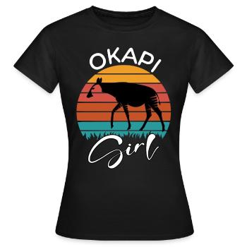 Okapi Girl - Women's T-Shirt - black - Front - AI Model Female 172 dark (172cm)
