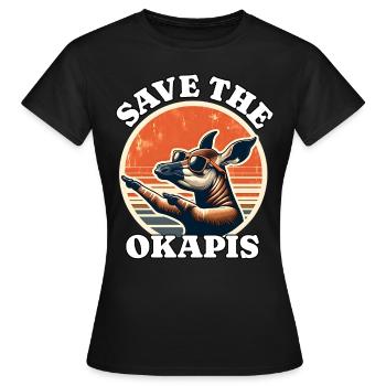 Save Okapi - Women's T-Shirt - black - Front - AI Model Female 172 dark (172cm)