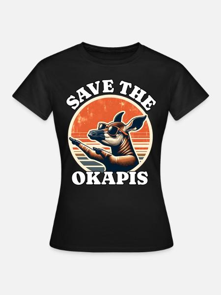 Save Okapi - Frauen T-Shirt - Schwarz