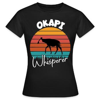 Okapi Whisperer - Women's T-Shirt - black - Front - AI Model Female 172 dark (172cm)