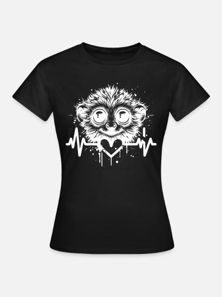 Tarsier Cardio Koboldmaki - Frauen T-Shirt - Schwarz