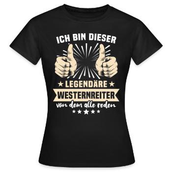 Western Rider Sayings - Women's T-Shirt - black - Front - AI Model Female 172 dark (172cm)