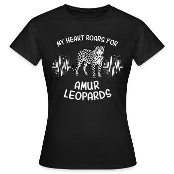 Amurleopard Herzlinie - Frauen T-Shirt - Schwarz - Vorne - AI Model Female 172 dark (172cm)