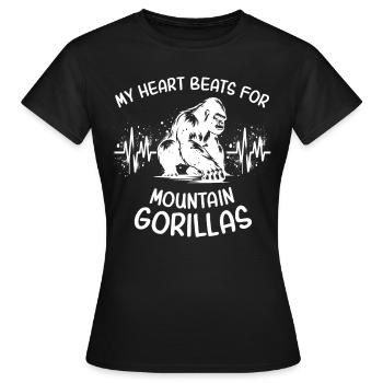 Berggorilla Herzlinie - Frauen T-Shirt - Schwarz - Vorne - AI Model Female 172 dark (172cm)
