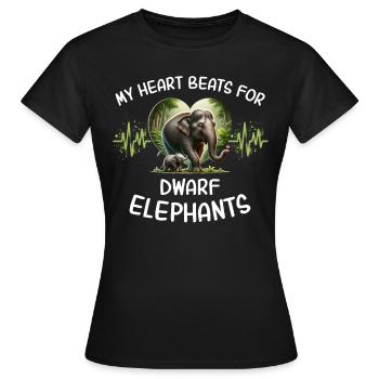 Zwergelefant Herzlinie - Frauen T-Shirt - Schwarz - Vorne - AI Model Female 172 dark (172cm)