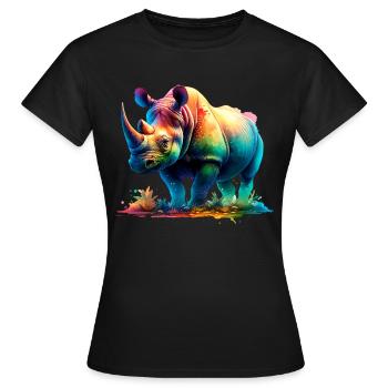 Rhino Nashorn - Frauen T-Shirt - Schwarz - Vorne - AI Model Female 172 dark (172cm)