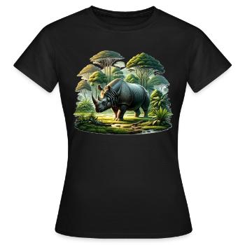 Rhino Nashorn - Frauen T-Shirt - Schwarz - Vorne - AI Model Female 172 dark (172cm)