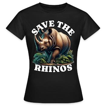 Rhino Nashorn - Frauen T-Shirt - Schwarz - Vorne - AI Model Female 172 dark (172cm)