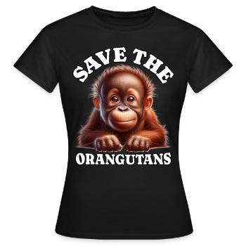 Orang Utan - Frauen T-Shirt - Schwarz - Vorne - AI Model Female 172 dark (172cm)
