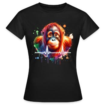 Orangutan ECG - Women's T-Shirt - black - Front - AI Model Female 172 dark (172cm)