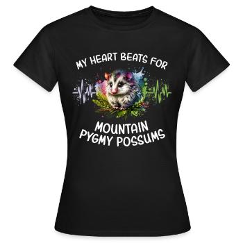 Bergbilchbeutler Herzlinie - Frauen T-Shirt - Schwarz - Vorne - AI Model Female 172 dark (172cm)