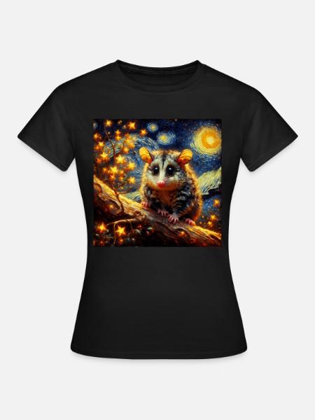 Bergbilchbeutler Starry Night - Frauen T-Shirt - Schwarz