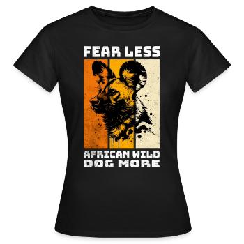 Chien sauvage africain Afrikanischer Wildhund - T-shirt Femme - noir - Devant - AI Model Female 172 dark (172cm)