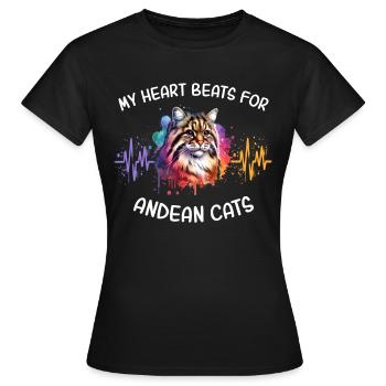 Chat Chat des Andes Heartline - T-shirt Femme - noir - Devant - AI Model Female 172 dark (172cm)