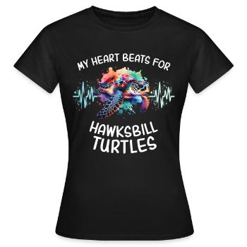 Karettschildkröte Herzlinie - Frauen T-Shirt - Schwarz - Vorne - AI Model Female 172 dark (172cm)