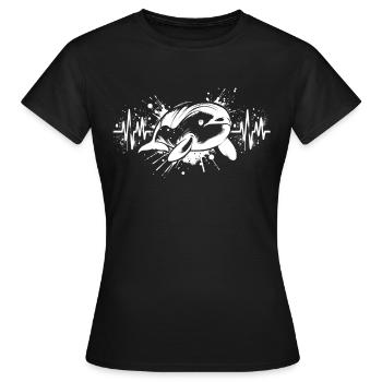 ECG du dauphin lisse du fleuve Yangtze - T-shirt Femme - noir - Devant - AI Model Female 172 dark (172cm)