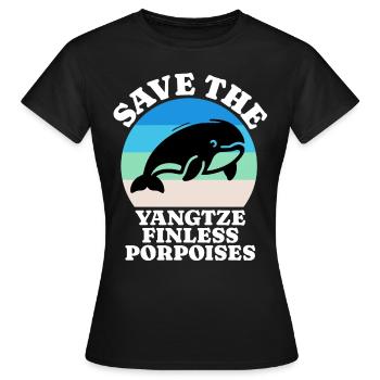 Dauphin lisse du fleuve Yangtze - T-shirt Femme - noir - Devant - AI Model Female 172 dark (172cm)