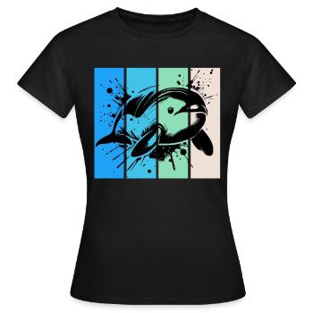 Dauphin lisse du fleuve Yangtze - T-shirt Femme - noir - Devant - AI Model Female 172 dark (172cm)