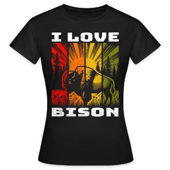 Bison des prairies Bison Bison des prairies - T-shirt Femme - noir - Devant - AI Model Female 172 dark (172cm)