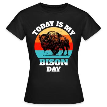 Bison de bison - T-shirt Femme - noir - Devant - AI Model Female 172 dark (172cm)