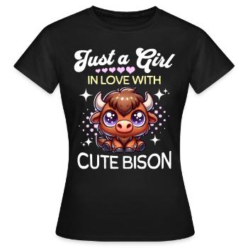 Bison fille bison - T-shirt Femme - noir - Devant - AI Model Female 172 dark (172cm)
