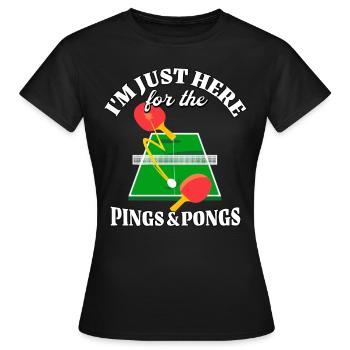 Ping Pong - Frauen T-Shirt - Schwarz - Vorne - AI Model Female 172 dark (172cm)
