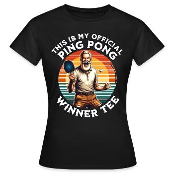Joueur de Ping Pong - T-shirt Femme - noir - Devant - AI Model Female 172 dark (172cm)