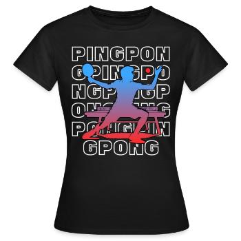 Ping Pong - Frauen T-Shirt - Schwarz - Vorne - AI Model Female 172 dark (172cm)
