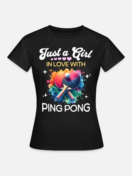 Ping Pong Mädchen - Frauen T-Shirt - Schwarz