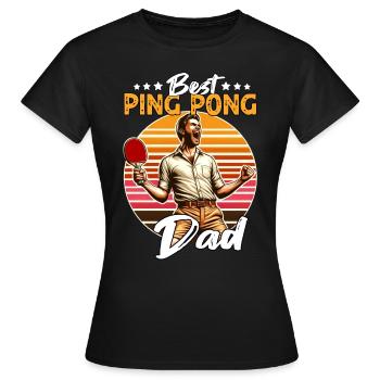 Ping Pong Papa - Frauen T-Shirt - Schwarz - Vorne - AI Model Female 172 dark (172cm)
