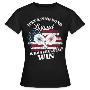 Joueur de ping-pong américain - T-shirt Femme - noir - Devant - AI Model Female 172 dark (172cm)