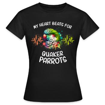 Mönchssittich Herzlinie - Frauen T-Shirt - Schwarz - Vorne - AI Model Female 172 dark (172cm)