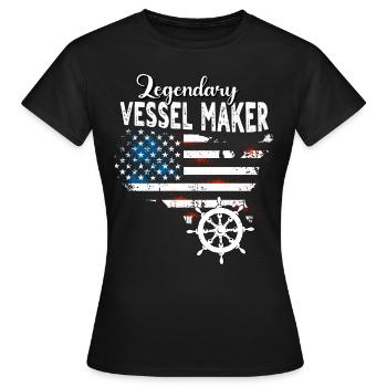 Schiffbauer US - Frauen T-Shirt - Schwarz - Vorne - AI Model Female 172 dark (172cm)