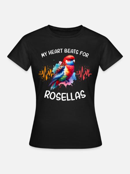 Rosellasittich Herzlinie - Frauen T-Shirt - Schwarz