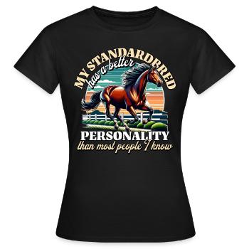 Traber Sprüche Standardbred - Frauen T-Shirt - Schwarz - Vorne - AI Model Female 172 dark (172cm)