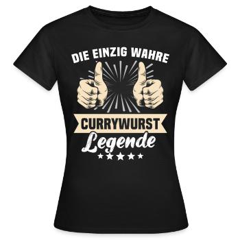 Currywurst Sprüche - Frauen T-Shirt - Schwarz - Vorne - AI Model Female 172 dark (172cm)