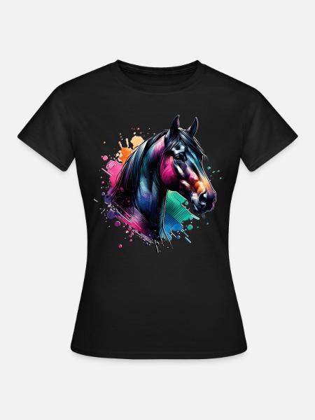 Andalusier Motiv Pferd - Frauen T-Shirt - Schwarz